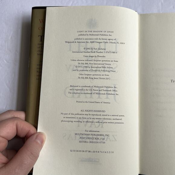 Light in the Shadow of Jihad The Struggle for Truth Ravi K Zacharias Hardcover - Picture 4 of 8